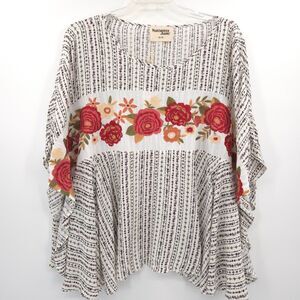 Savanna Jane NWT floral poncho swing top Size 1X-2X A-line kimono Boho western